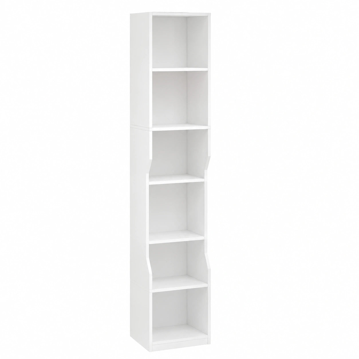 Scaffale Libreria a Cubi, 7 Ripiani per Ufficio o Casa, Bianco Moderno