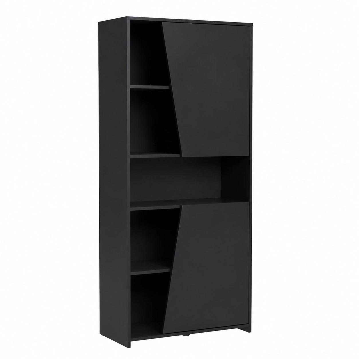 Libreria da Gioco con LED Nero, 6 Ripiani, Stile Moderno, 180x67x28 cm