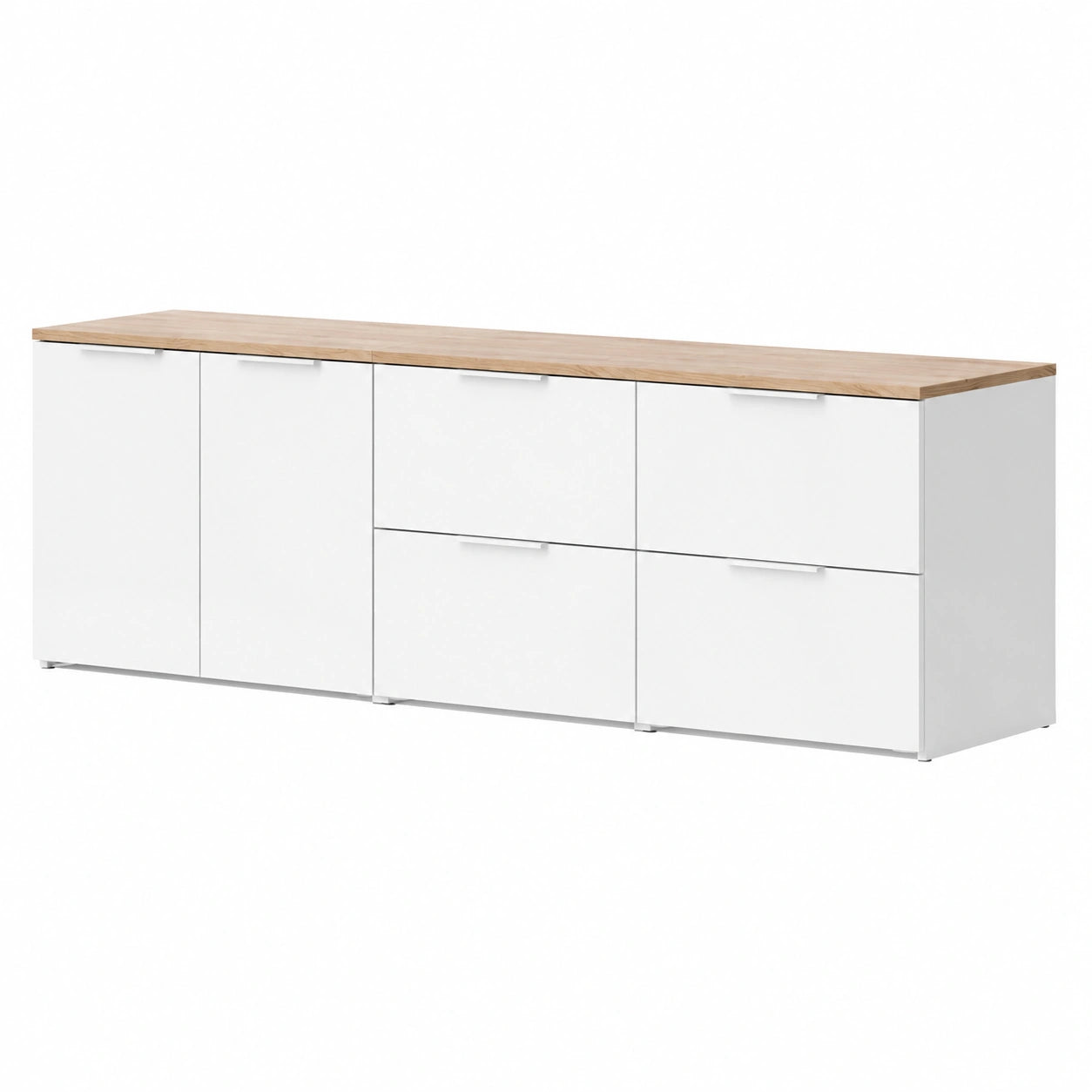 Set Soggiorno Vicco Wido, Bianco/Sonoma a 3 Pezzi, Combinabile con Serie Wido