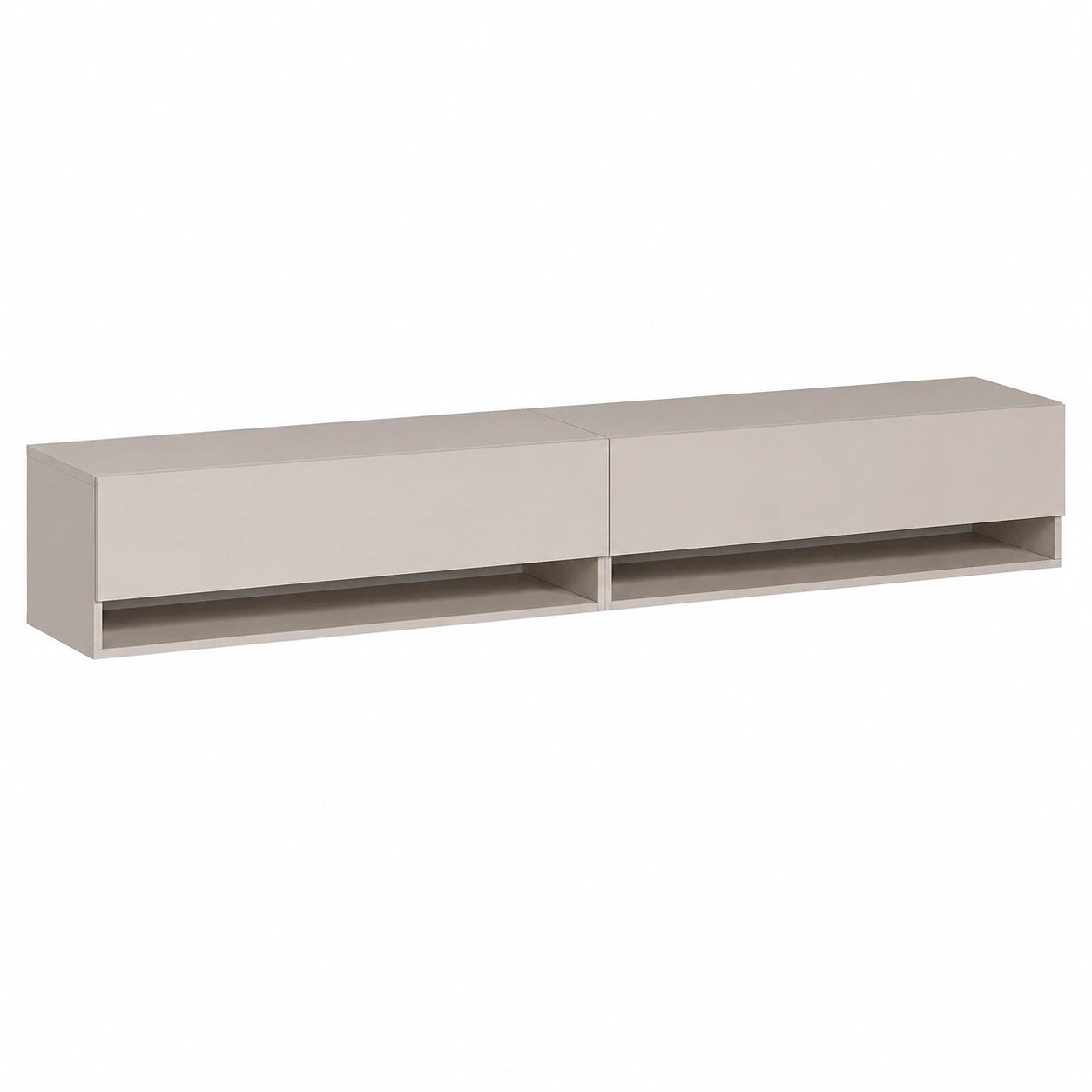 Credenza TV Selsey con Sportelli e Cassetti, 200 cm, Grigio Beige, per Soggiorno e Camera