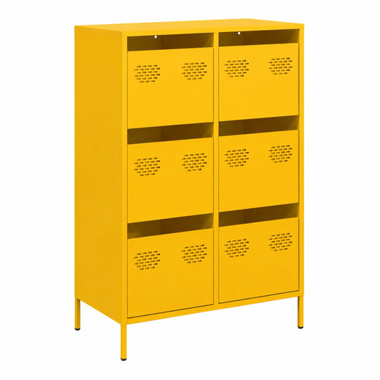 Armadio in Acciaio Giallo Senape 68x39x101.5 cm per Ufficio Moderno