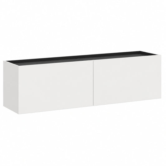 Mobile TV a Parete Bianco Moderno in Legno Multistrato 120x30x30 cm per Soggiorno