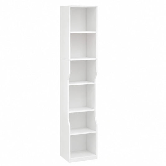 Scaffale Libreria a Cubi, 7 Ripiani per Ufficio o Casa, Bianco Moderno