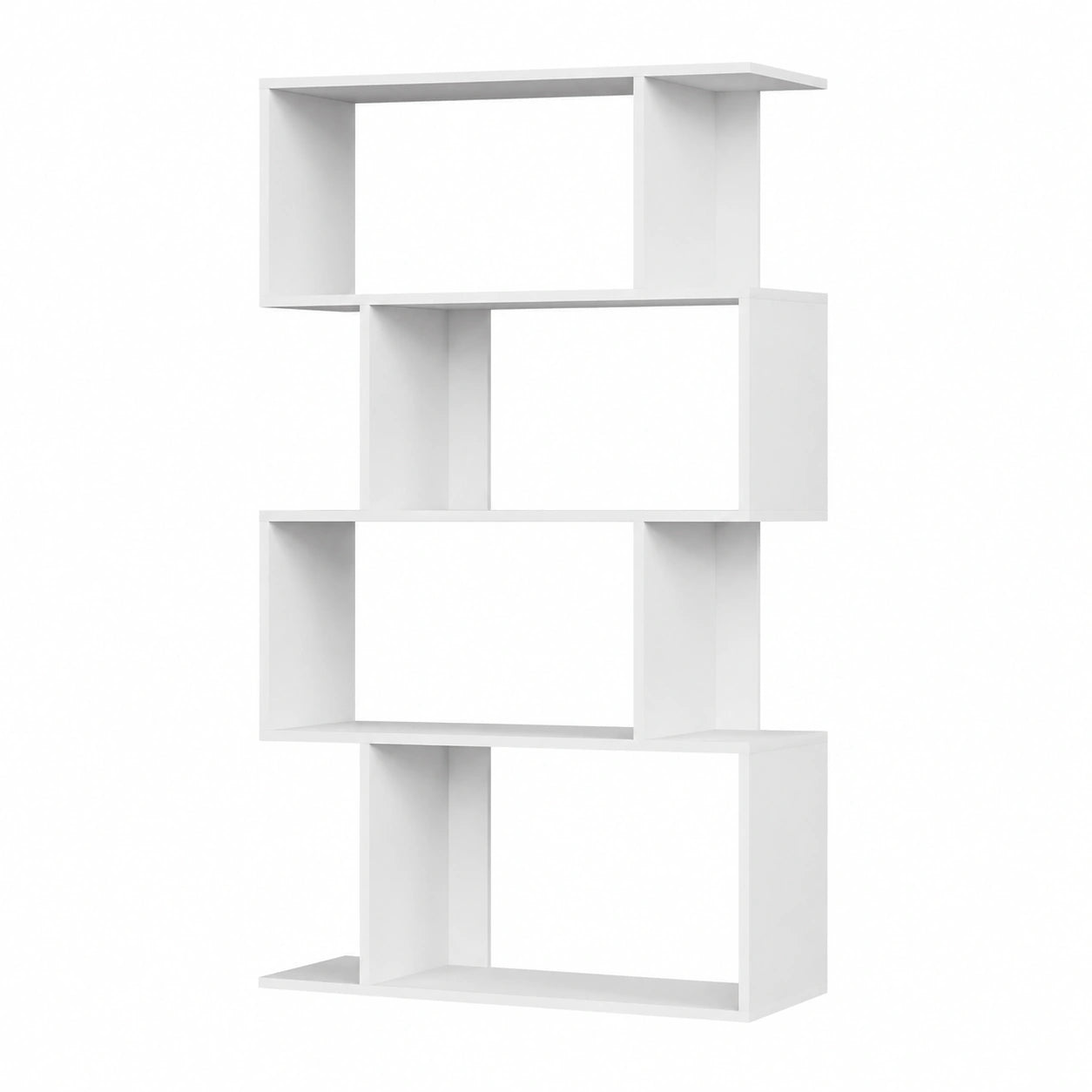 Libreria Moderna Salvaspazio a 6 Ripiani in Legno, Espositore Bianco per Soggiorno 60x23,5x160cm