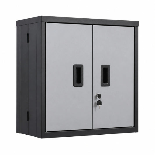 Armadietto da Parete in Metallo Pieghevole, 66 cm, Capacità 108,8 kg, con Ripiano Regolabile e Porta Magnetica