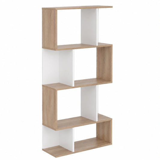 HOMCOM Scaffale Moderno in Legno a 4 Ripiani per Ufficio, 60x24x148cm