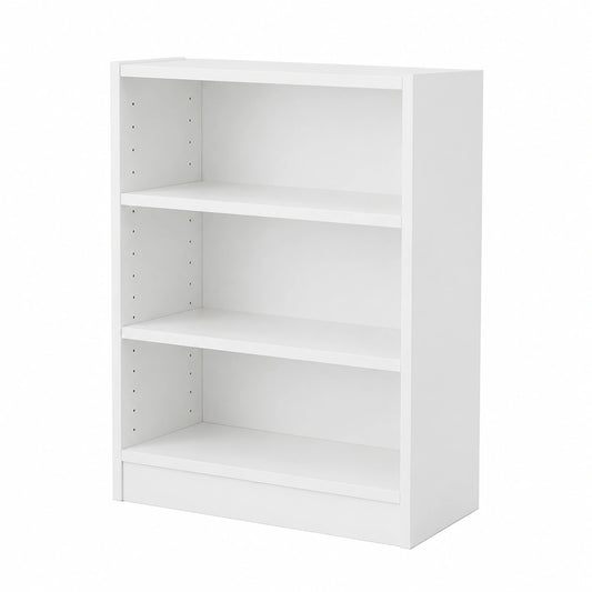 Scaffale Libreria Moderna a 3 Livelli con Ripiani Regolabili, Anti-Ribaltamento, 50x30x75 cm, Bianco